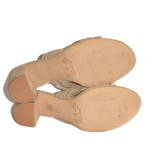 New! Stuart Weitzman Twist Block 75 Suede Mules Size 7.5 Neutral Tan DD486 - Picture 5 of 5